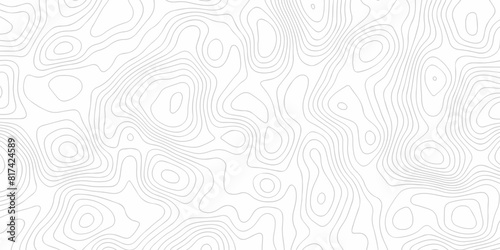 Vector geography landscape Topo contour map on white background, Topographic contour lines. Seamless pattern with lines Topographic map. Geographic mountain relief diagram line wave carve pattern.