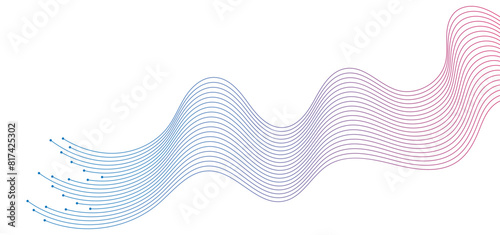 abstract wavy lines background element. Suitable for AI, tech, network, science, digital technology themes