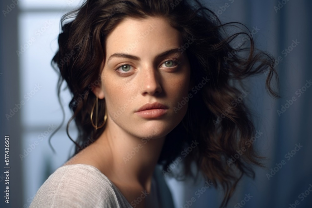 portrait of beautiful young woman looking in camera, shot on studio portrait of beautiful young woman looking in camera, shot on studio