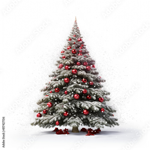 3D simple and modern of Christmas tree and snow, which can be use as your design Christmas greetings card reference.