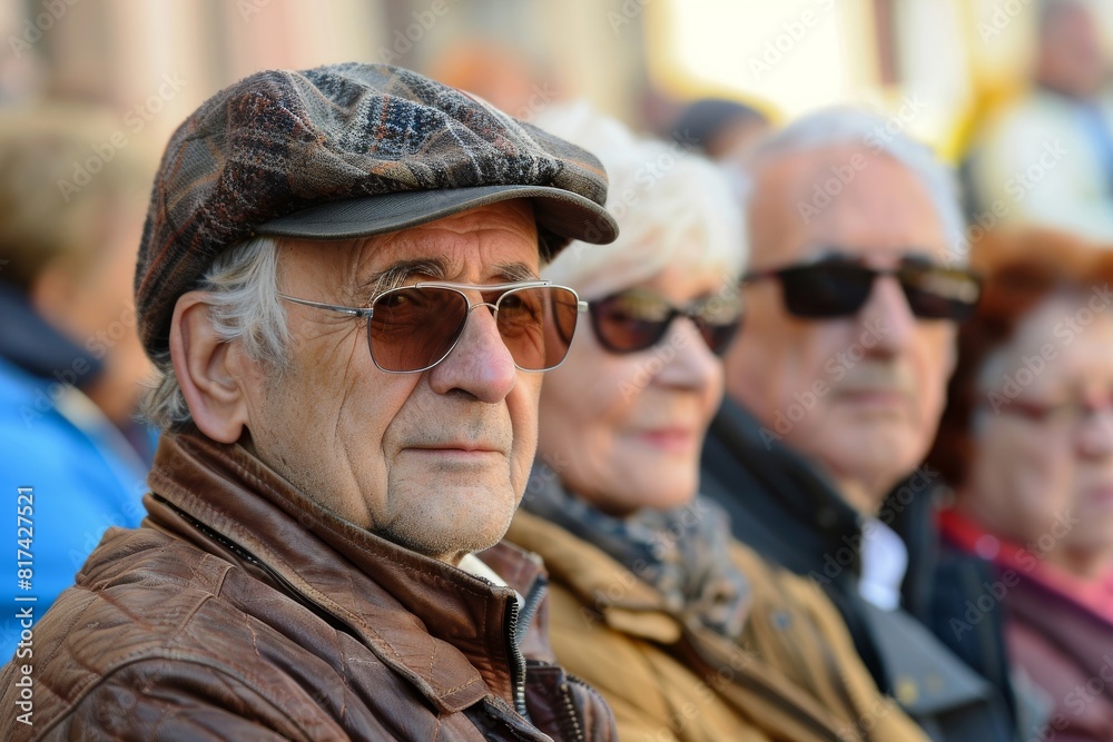 Portrait of an elderly man in sunglasses. Portrait of an elderly man in sunglasses.