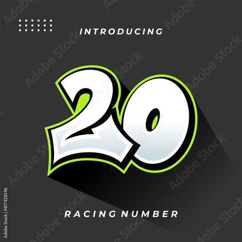 Premium Decal Racing Number Vector Template