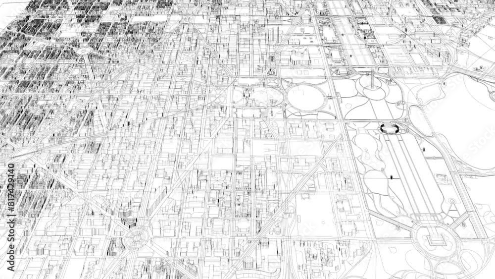 3D looped animation of Washington DC mass buildings 3D looped animation of Washington DC mass buildings