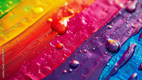 Wet rainbow paint texture.