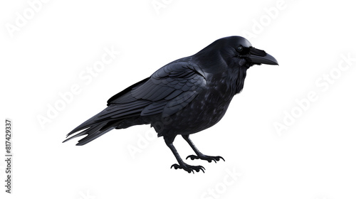 crow isolated in 3d on white background  