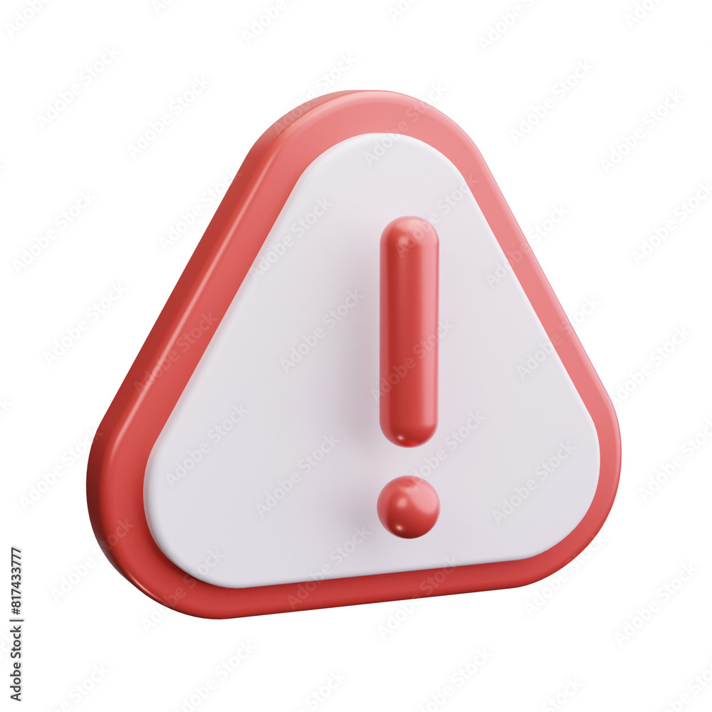 warning 3d render icon warning 3d render icon