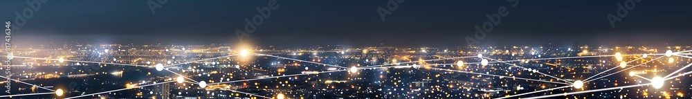 An abstract depiction of a smart city lighting network An abstract depiction of a smart city lighting network