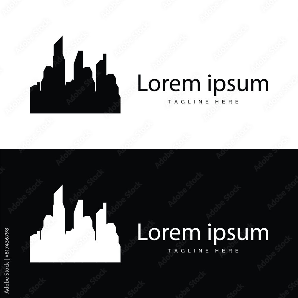 Fototapeta premium Modern City Building Logo Design, Luxurious and Simple Urban Architecture