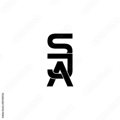 sja initial letter monogram logo design