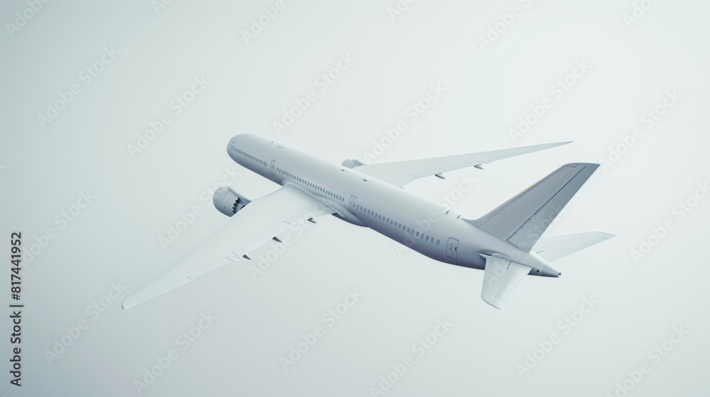 A minimalist design of a white airplane isolated on a white background, emphasizing simplicity and modern engineering. A minimalist design of a white airplane isolated on a white background, emphasizing simplicity and modern engineering.