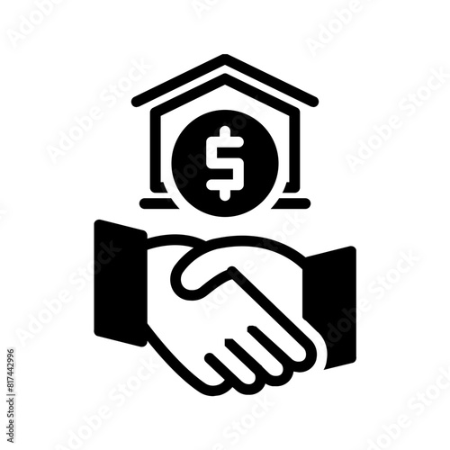 Vector solid black icon for Home loan brokerage