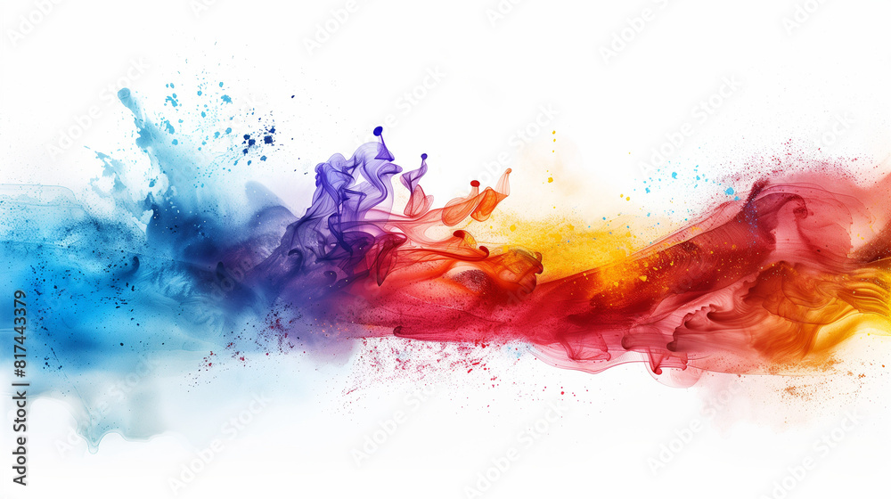 Gorgeous Colorful Spray Art on Clear White Background, Gorgeous Colorful Spray Paint