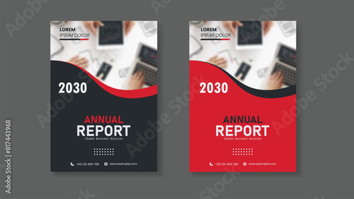 Annual report brochure flyer design template vector, Leaflet, presentation book cover templates, layout in A4 size photo