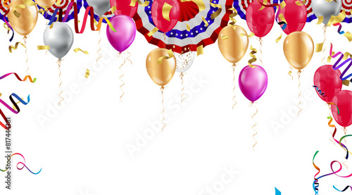 Colorful party balloons and decorations