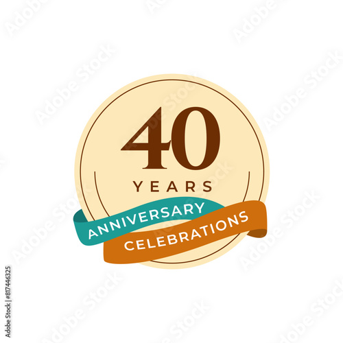 40 Years Anniversary Celebration Vector Template Design Illustration