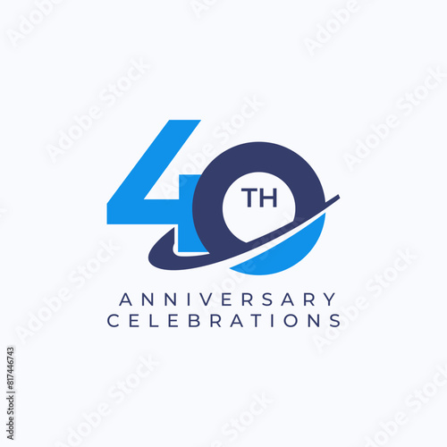 40 Th Anniversary Celebration Vector Template Design Illustration