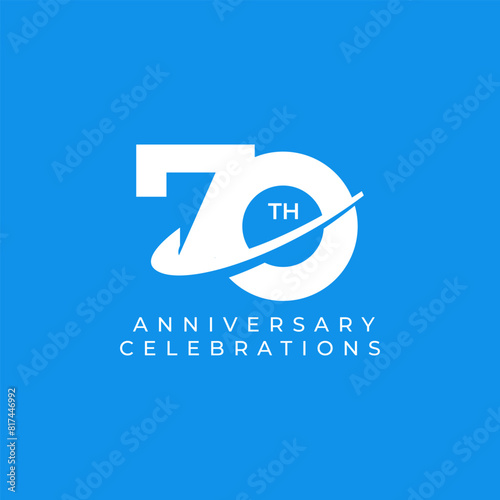70 Th Anniversary Celebration Vector Template Design Illustration