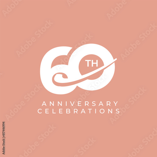 60 Th Anniversary Celebration Vector Template Design Illustration