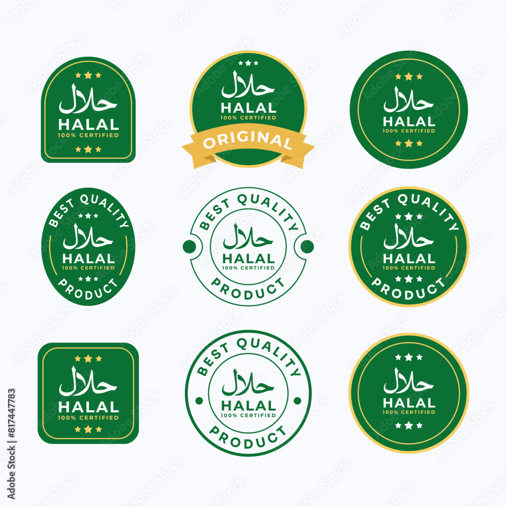 Obraz premium Halal Label Certified Vector Template Design Illustration