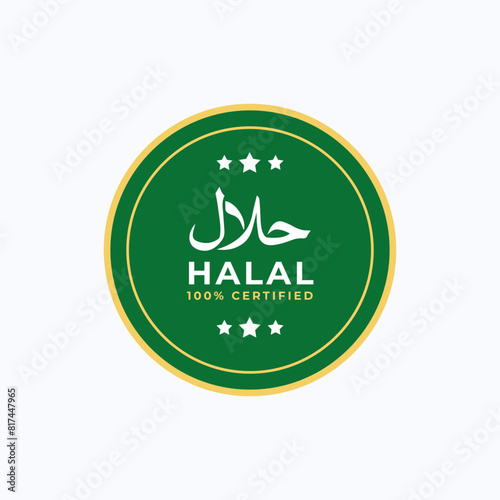 Halal Label Certified Vector Template Design Illustration
