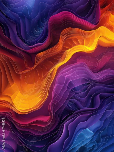 abstract background with colorful gradients shades, geometric patterns and vertical format 