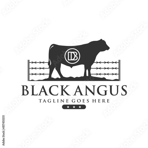 Angus cattle vintage logo