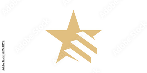 logo design combination of stars and stairs  success  career  step  logo design icon  symbol  vector  creative idea.