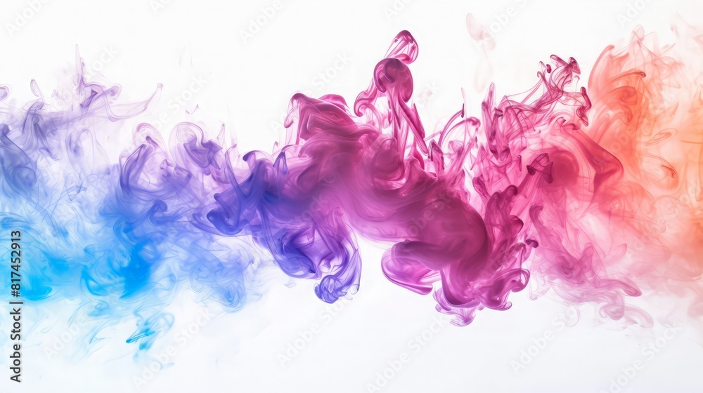 Fototapeta premium colorful dye in water on white background