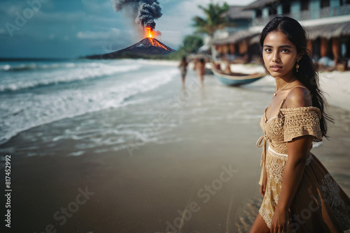 Volcanic eruption, tropical...
