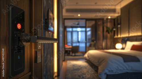 Smart Hospitality  Hotel Room Entrance with Smart Door Lock and Integrated Technology