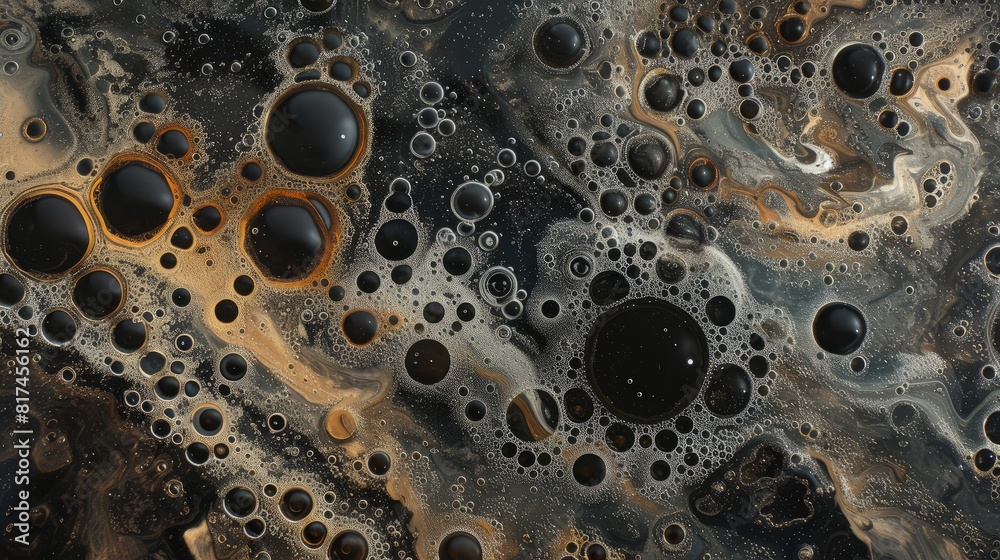 Oil bubbles inside water base form patterns Oil bubbles inside water base form patterns