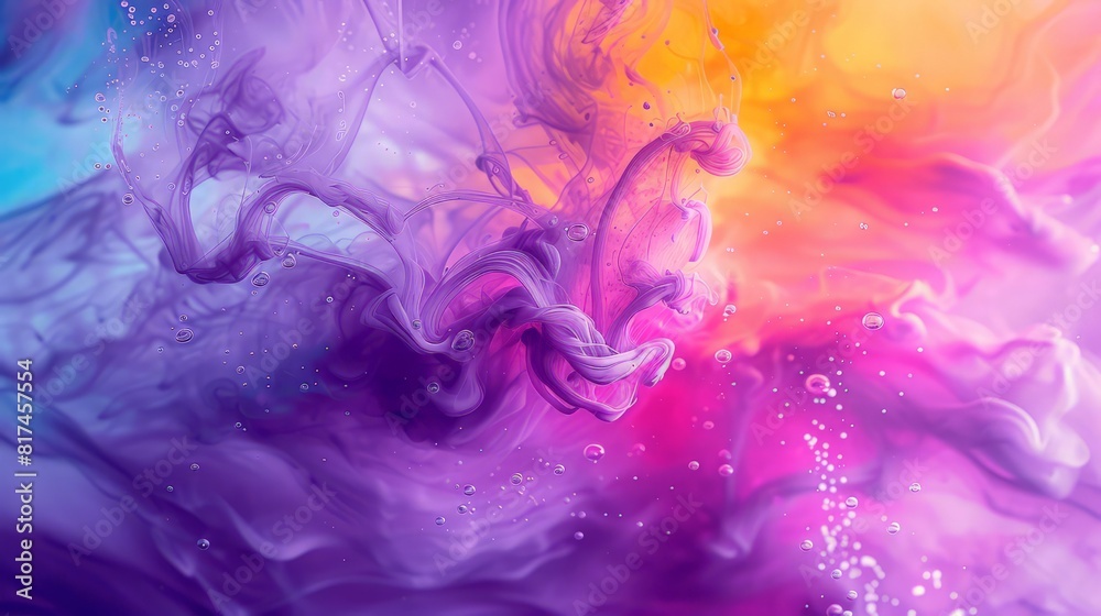 The colorful dye in the water. Abstract. background. Wallpaper. Concept art The colorful dye in the water. Abstract. background. Wallpaper. Concept art