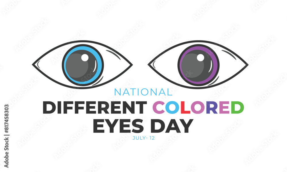 National Different colored eyes day. background, banner, card, poster, template. Vector illustration. National Different colored eyes day. background, banner, card, poster, template. Vector illustration.