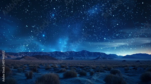 Amazing view of the night sky full of stars in the desert © INsprThDesign