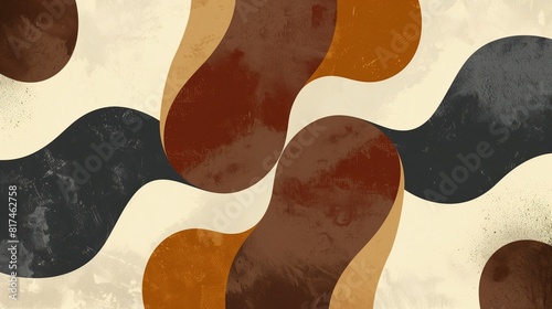 Wallpaper Mural Organic Patterns of Abstract Shapes in Earthy Tones Torontodigital.ca