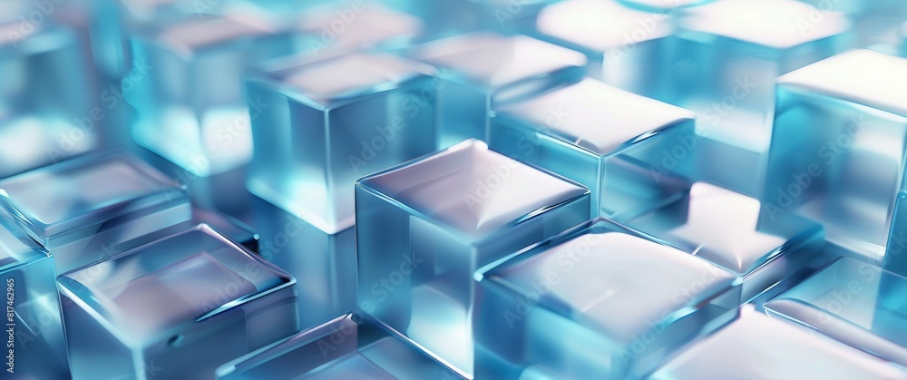 Abstract Technology Background with Blue Geometric Shapes and Copy Space in Minimalist Design Abstract Technology Background with Blue Geometric Shapes and Copy Space in Minimalist Design