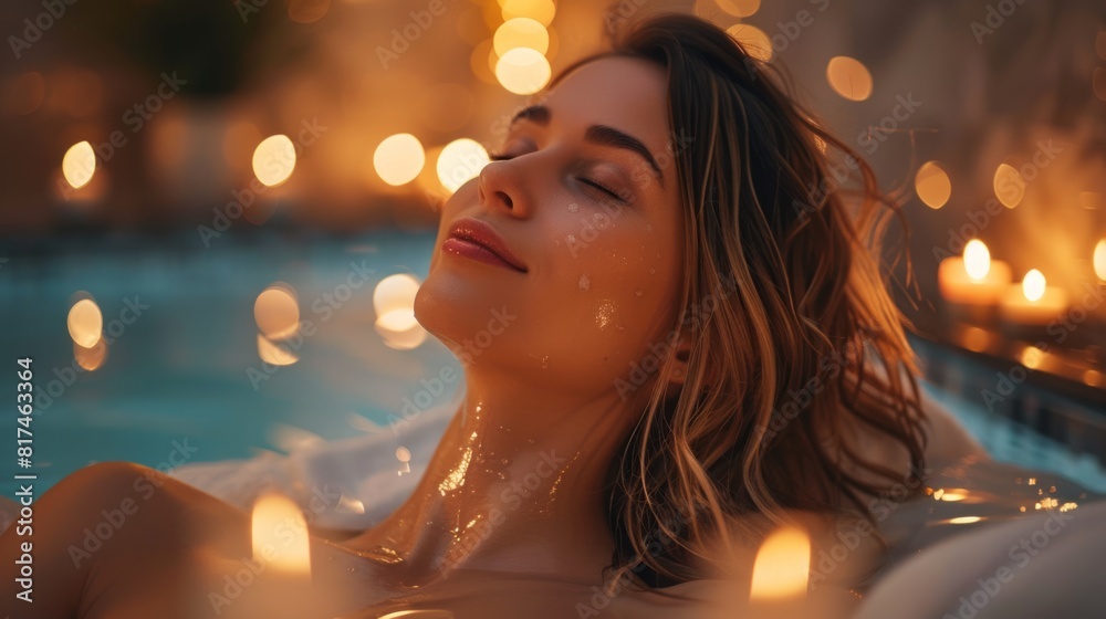 A Beautiful Woman relaxing and recieving a massage in spa room. A Beautiful Woman relaxing and recieving a massage in spa room.