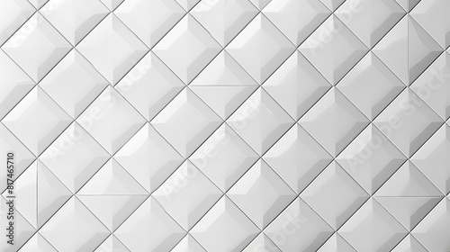 A vector art idea depicting a seamless white tile floor or wall texture order provides a fresh  neat surface for ornate decor items in interior spaces and space  Generative AI.