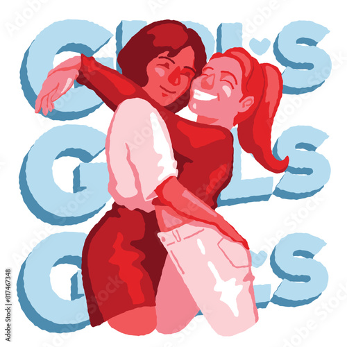 Girls hugging