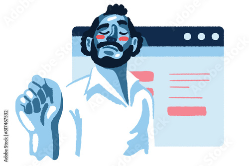 Man and the web page