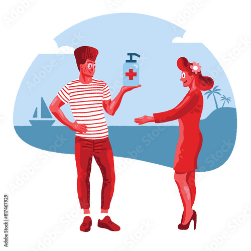Romance on the beach during pandemic