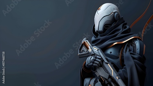 Stalwart Overseer in Futuristic Exosuit Guarding Against Intruders photo