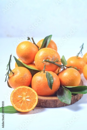 Jeruk santang madu ( citrus sinensis) . Often consumed during Chinese New Year, isolated on white background
 photo