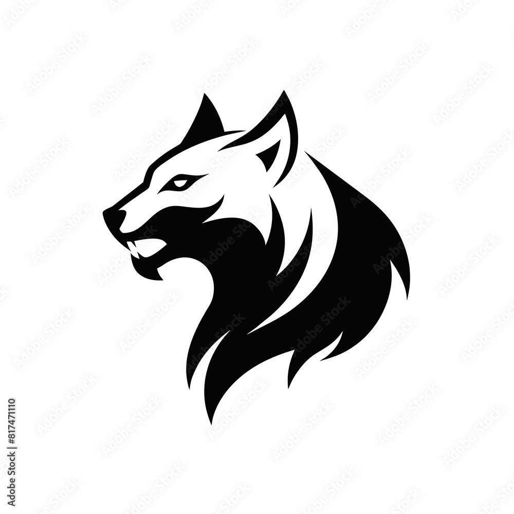 Obraz premium Minimalist Fierce hyena logo vector illustration. 