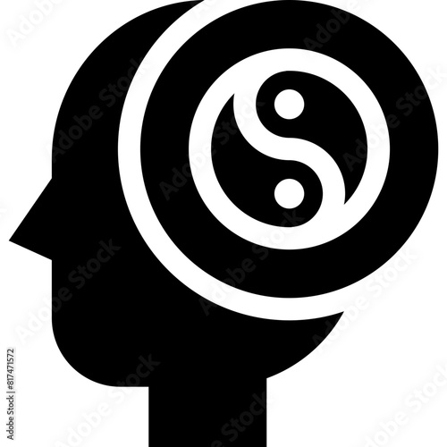 human mind with balance icon