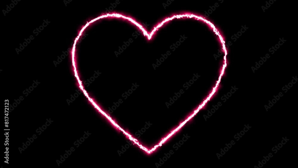 heart on fire neon glow line, love valentine day symbol, pink romance flames heart on fire neon glow line, love valentine day symbol, pink romance flames