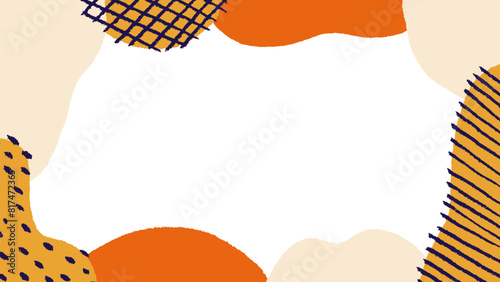 Orange retro modern hand-drawn frame material