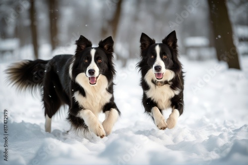 'collie dog border winter playing play pet cute running park jump white snow yard fur soft hairy mammal lawn ear lap active mutt energy energetic young run adorable playful mouth canino animal fast' © akkash jpg