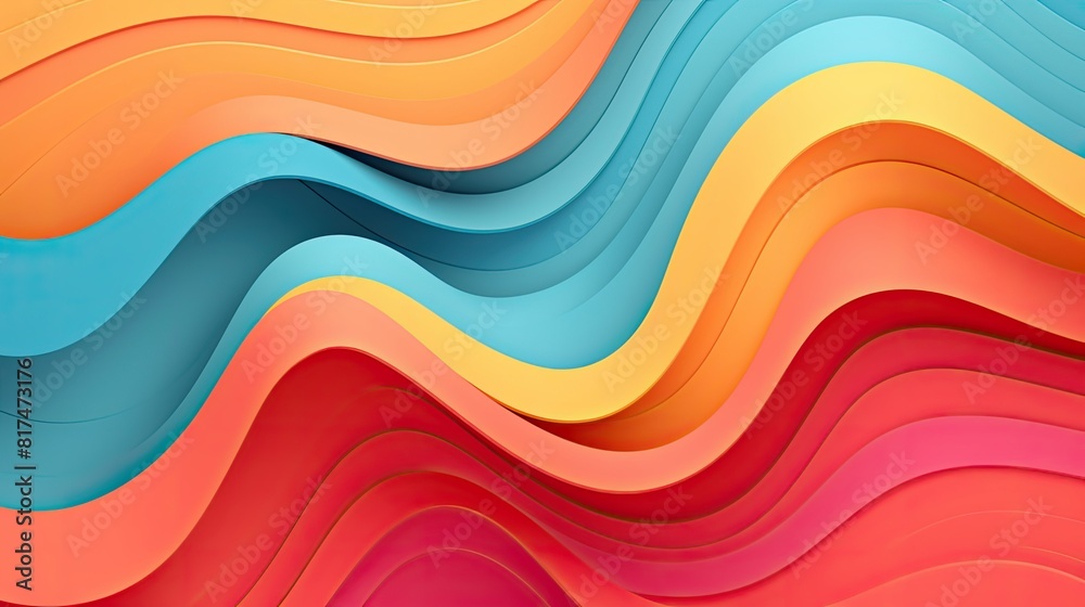 wavy background with paper cut style