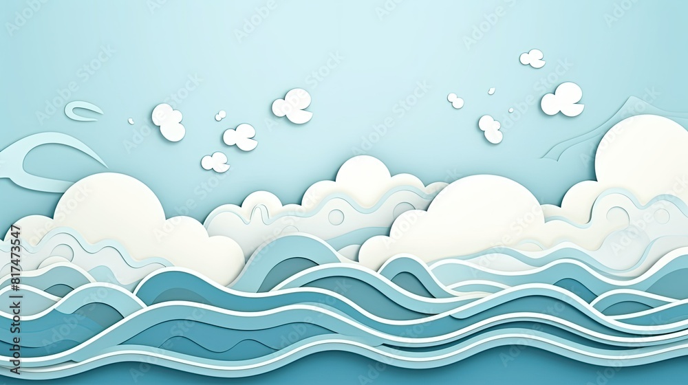 wavy background with paper cut style wavy background with paper cut style
